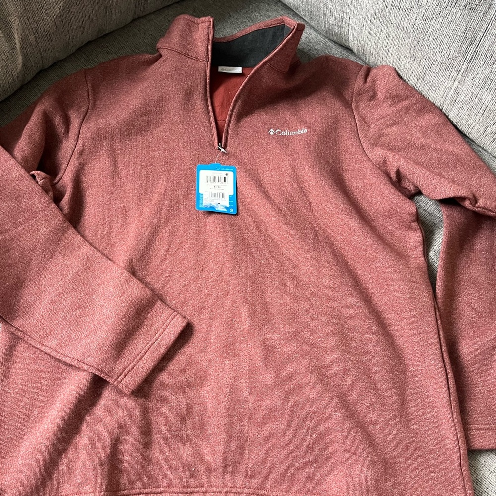 Columbia Half-Zip Fleece Great Hart Mountain III Spice Heather Dark Red new